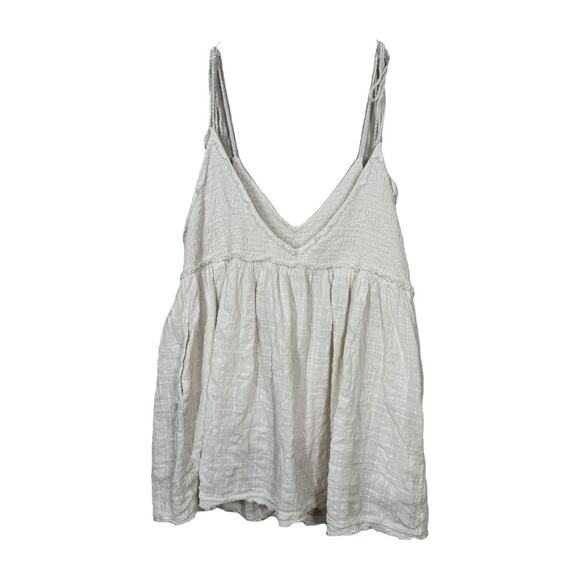 Free People Sundrenched Mini Dress Medium White Beach Boho Casual Gauzy Tie - Picture 4 of 11